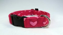 Pink hearts softshellový obojek se sponou