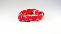 Pink hearts softshellový obojek bez zapínání