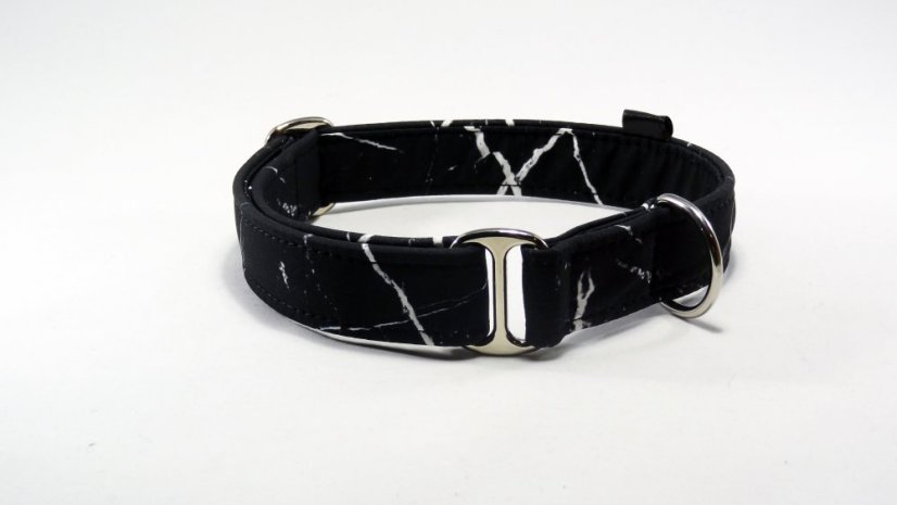 Black marble softshellový obojek bez zapínání