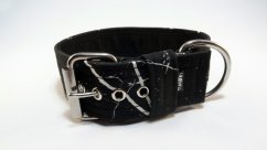 Black marble softshellový obojek s přezkou