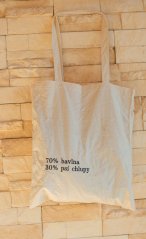 Nákupní taška SHOPPER s výšivkou "70% bavlna, 30% psí chlupy"