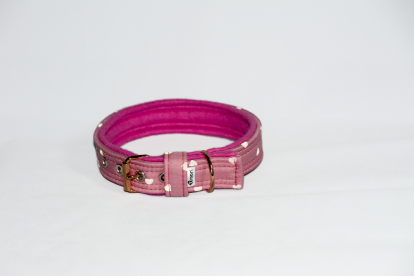 Pink reflex softshellový obojek s přezkou