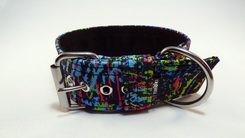 Crazy colors softshellový obojek s přezkou