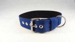 Tmavě modrý softshellový obojek s přezkou