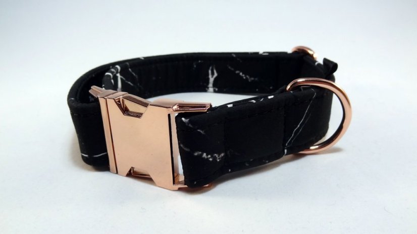 Black marble softshellový obojek se sponou