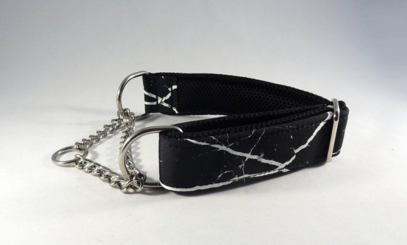 Black marble softshellový polostahovací s řetízkem