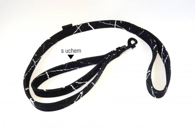 Black marble softshellové klasické vodítko