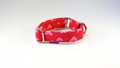 Pink hearts softshellový obojek bez zapínání