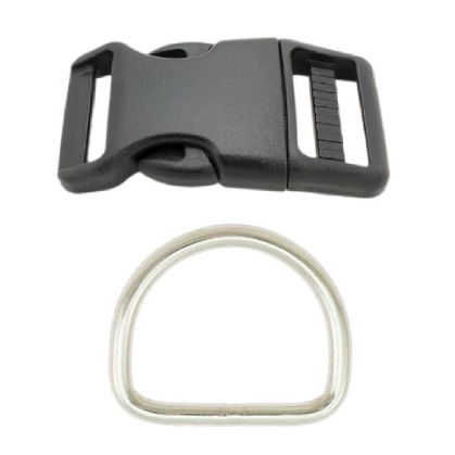 Plastová spona se stříbrným kováním